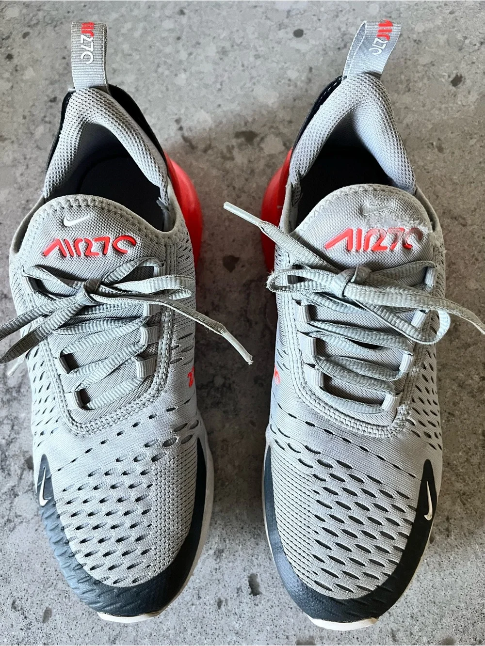 Nike Gray, Black and Red Air-Cushion Athletic Sneakers